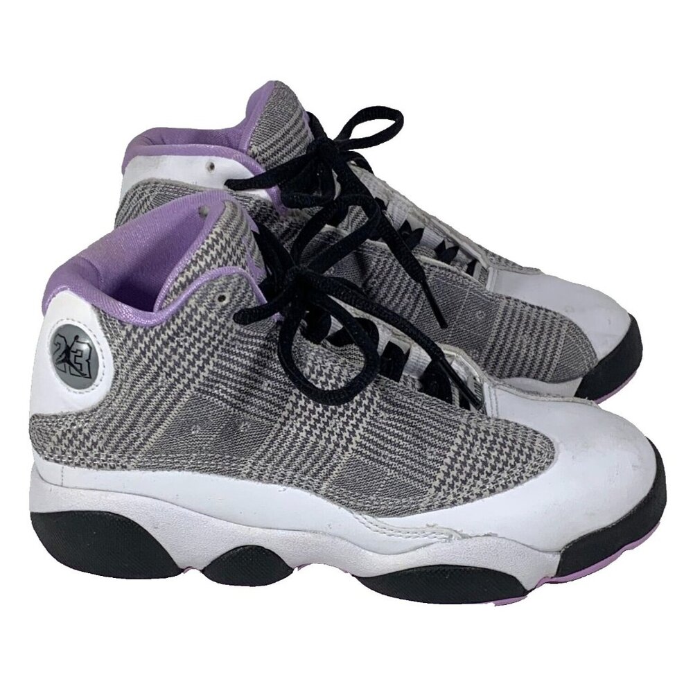 Girl Purple Jordan High Top Sneaker Basketball Shoe #23 Athletic Big Kid 2Y